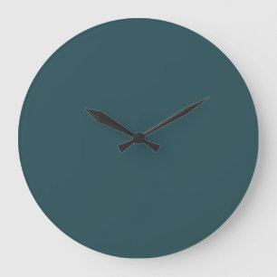 Grande Horloge Ronde Couleur solide Turquoise profonde