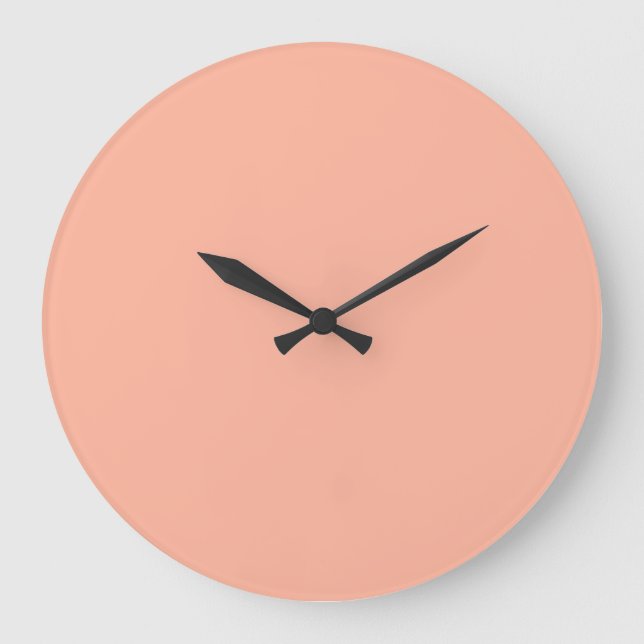 Grande Horloge Ronde Couleur Uni Corail pêche (Recto)