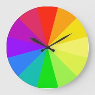 Grande Horloge Ronde Couleurs arc-en-ciel