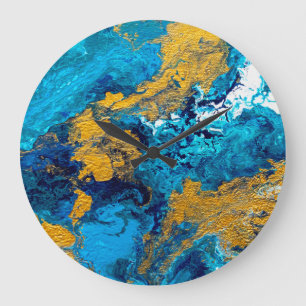 Grande Horloge Ronde Couleurs d'Imaginaire : Artistique Abstrait Arrièr