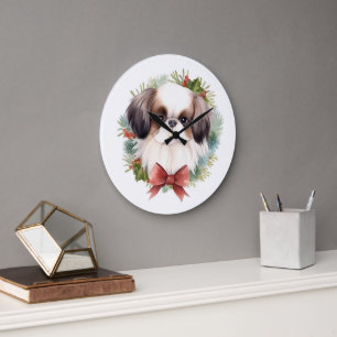 Grande Horloge Ronde Coupe festive japonaise de germe de Noël