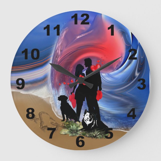 Grande Horloge Ronde Couple de Saint Valentin (Recto)