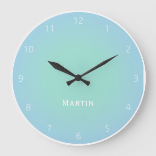 Grande Horloge Ronde Courbe de couleur de Wanduhr NCS Turquoise / Light