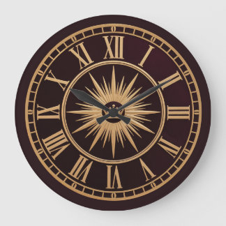 Grande Horloge Ronde Couronne royale d'or