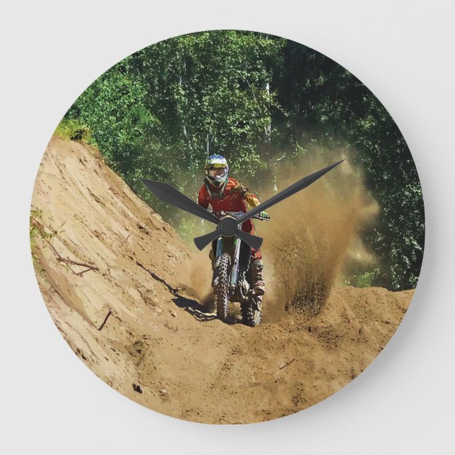 Grande Horloge Ronde Course du champion de Motocross Dirt-Bike (Recto)