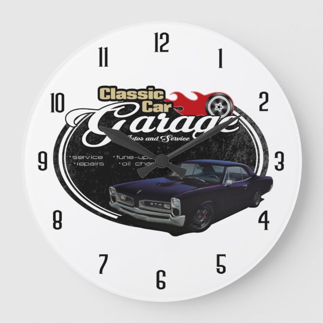 Grande Horloge Ronde Coutume classique GTO de garage de voiture (Recto)