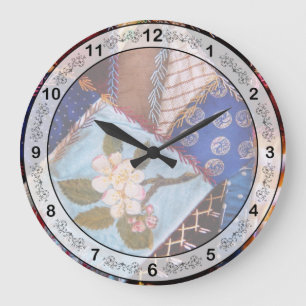 Grande Horloge Ronde Couture - Patchwork - Courtepoint de grand-mère 