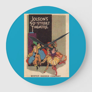 Grande Horloge Ronde Couverture de la feuille de théâtre d'Al Jolson 