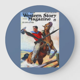 Grande Horloge Ronde Couverture du magazine Western Story 1924