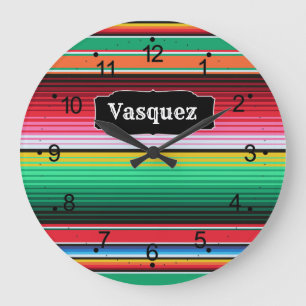 Grande Horloge Ronde Couverture mexicaine de Serape d'Espagnol fait sur