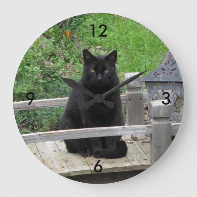 Grande Horloge Ronde Couverture murale du pont de chat noir (Recto)