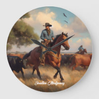 Cow-boy menant du bétail à cheval
