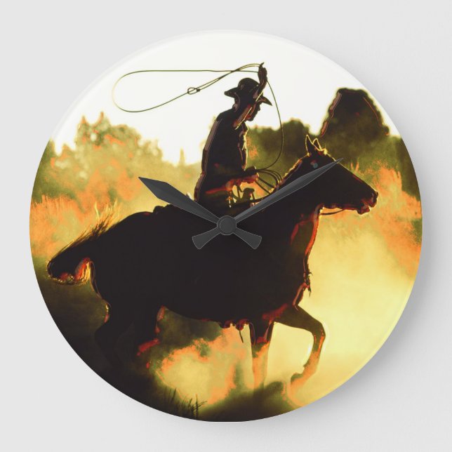Grande Horloge Ronde Cowboy 1 Wall Clocks & Numeral Options (Recto)