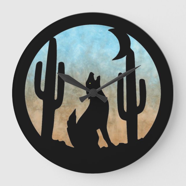 Grande Horloge Ronde Coyote Moon Wall Clock (Recto)