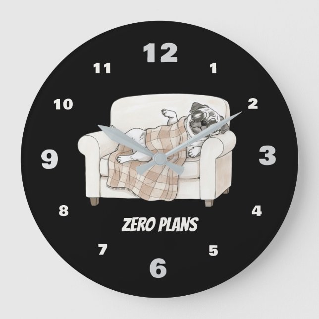 Grande Horloge Ronde Cozy Paws Collection Black (Recto)