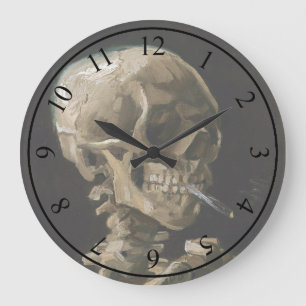 Grande Horloge Ronde Crâne avec brûler la cigarette Vincent van Gogh Ar