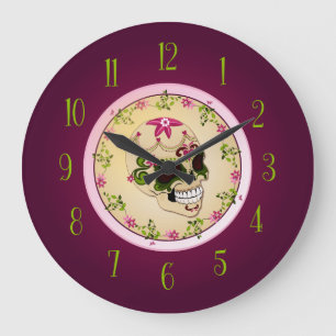 Grande Horloge Ronde Crâne de sucre [Día de Muertos]