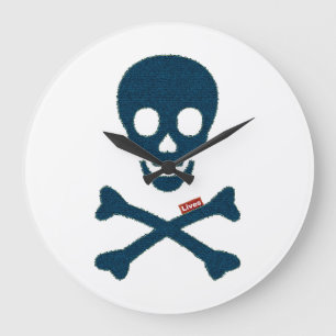 Grande Horloge Ronde Crâne Denim