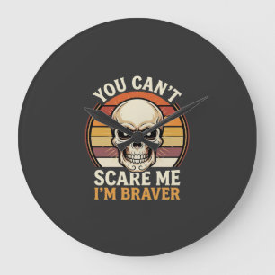 Grande Horloge Ronde Crâne Halloween plus courageux Design Rétro Horreu
