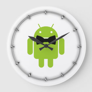 Grande Horloge Ronde Cravate Formelle Bow Android Robot Icon