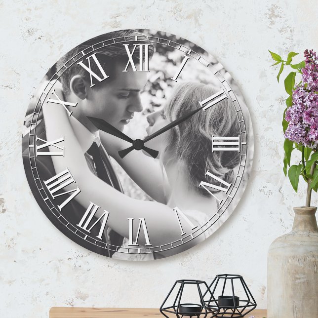 Grande Horloge Ronde Create Your Custom Photo personalized (Créateur téléchargé)