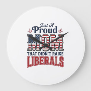 Grande Horloge Ronde Création de chemise politique vintage patriotique