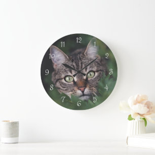 Grande Horloge Ronde Créez votre propre chat photo rond cadenas