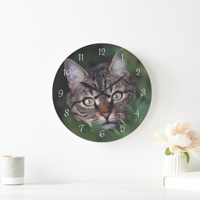 Grande Horloge Ronde Créez votre propre chat photo rond cadenas (Maison)