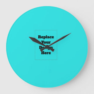 Grande Horloge Ronde Créez votre propre cyan
