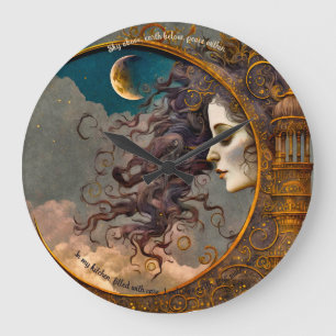 Grande Horloge Ronde Créez votre propre dame Steampunk de la Lune