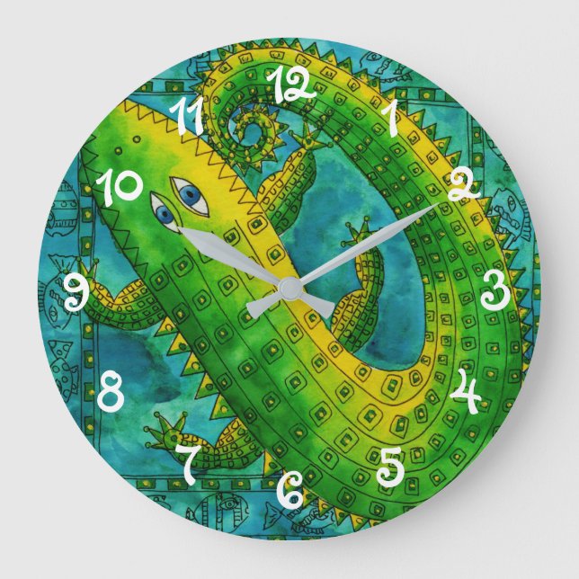 Grande Horloge Ronde Crocodile à motifs (Recto)
