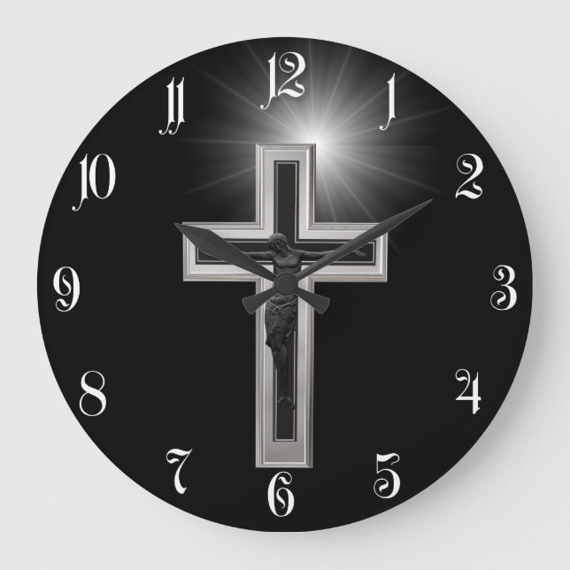 Grande Horloge Ronde Croix chrétienne (Recto)