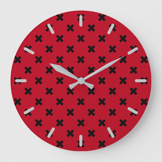 Grande Horloge Ronde Croix noire sur le rouge (Recto)
