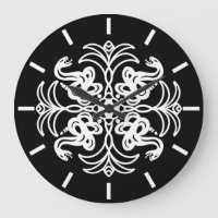 Crotale tribale noire et blanche Mandala