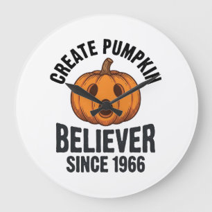 Grande Horloge Ronde Croyant à la citrouille depuis 1966 Halloween vint