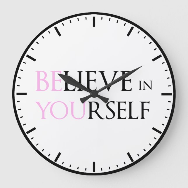 Grande Horloge Ronde Croyez en vous-même - soyez vous motivation citez  (Recto)