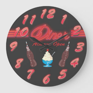 Grande Horloge Ronde Cru tout le wagon-restaurant américain
