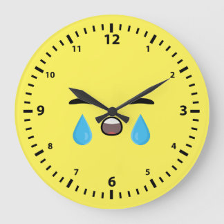 Grande Horloge Ronde Cry Emoji