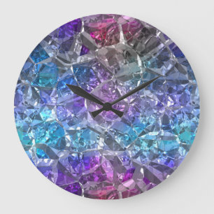 Grande Horloge Ronde Crystal multicolore