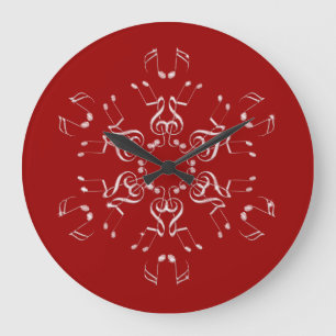 Grande Horloge Ronde Crystal Musical Snowflake