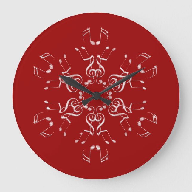 Grande Horloge Ronde Crystal Musical Snowflake (Recto)