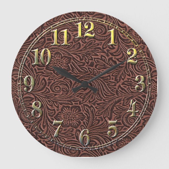 Grande Horloge Ronde Cuir à outils (Recto)