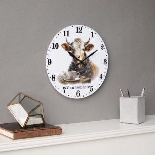 Grande Horloge Ronde Cuisine cool ou vache à café de bureau