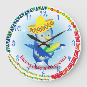 Grande Horloge Ronde Cuisine mexicaine sombrero