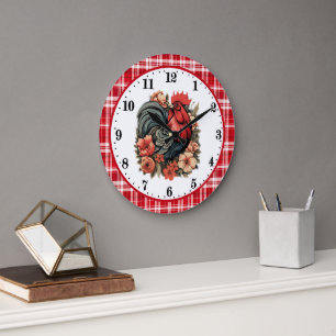 Grande Horloge Ronde Cuisine pour les amateurs de coq