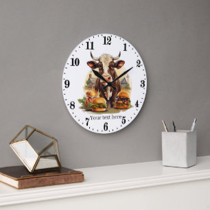 Grande Horloge Ronde cuisine pour les amateurs de vache mignonne