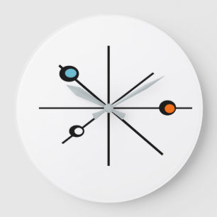 Grande Horloge Ronde Cuisine rétro minimaliste à l'ère atomique