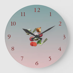 Grande Horloge Ronde Cuisine Wallclock de Design> de légumes
