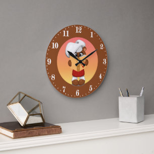 Grande Horloge Ronde Cuisiniers ours mignons amateurs cuisine