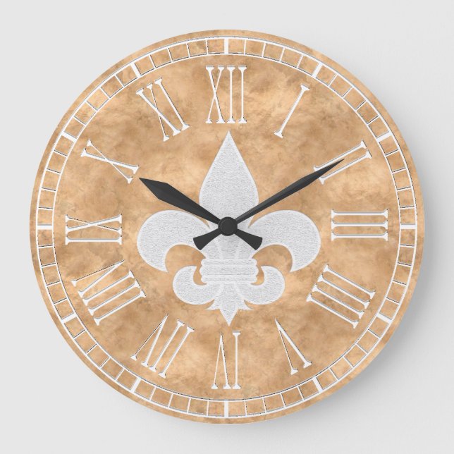 Grande Horloge Ronde cuivre du cru Fleur-De-lis (Recto)